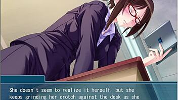 Beautiful teacher's hidden masochism and lust behind glasses