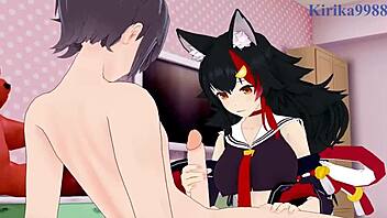 Minato Aqua And Ookami Mio Get Intense Creampie In 3D Hentai Cartoon.