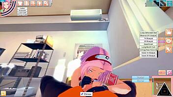sakura and naruto have uncensored sex in koikatsu anime scene