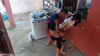 the boss left and the maid couldn't resist my erect presence