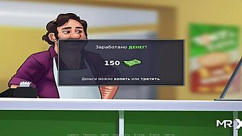 In Summertime Saga, the milf babe shows off her tits in episode 64