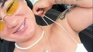 Friends share wild outdoor threesome with deepthroat brunette action