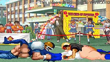 Watch Brian Battler and Kim Dong Hwan Meet Power Girl and Raven in Hentai Mugen!