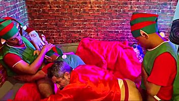 Elves Pound Old Noel in Christmas Orgy Frenzy