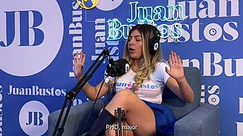 Shaira Psychosex overweldigd door Juan Bustos' grote zwarte lul op podcast