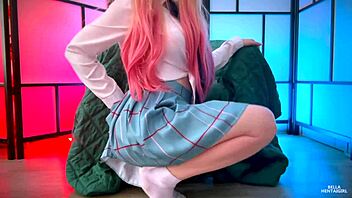 Hot student Bella Hentaigirl stretches holes over desk