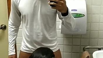 Big black cock in small ass in public toilet
