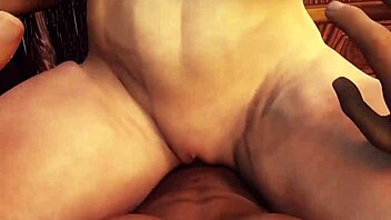 in resident evil 8, alcina dimitrescu, the busty milf, encounters ethan winter in a snowy monster-filled game world.