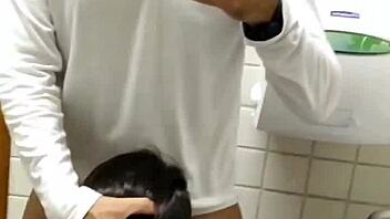 Big black cock in small ass in public toilet