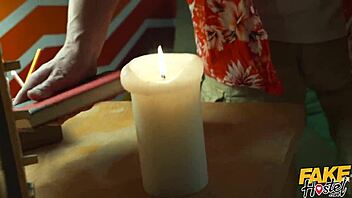 summoning hayley vernon in red for halloween orgasms at fake hostel dorm