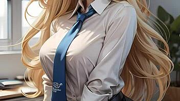 lily summers in the office for malax project, teasing with hentai vibes