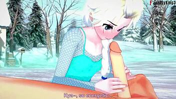 elsa sucks and fucks in frozen hentai!