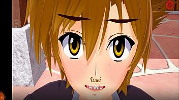 Anime hentai blowjob in devil academy parody