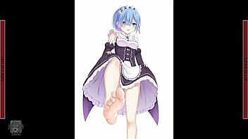 i can't resist jerking off to these anime feet in the challenge game