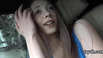 Pretty teen spreads twat for pov fucking after blowjob
