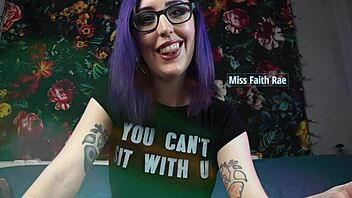 Emo goddess dominates in a tugging task for BDSM fetish fans