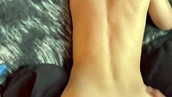 Intense creampie with skinny German MILF standing.