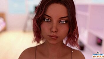 Feeling seductive in fishnets, unveiling curvy body