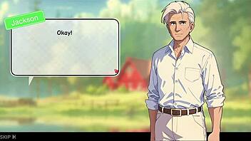 Honeysun gameplay begins with redhead stewardess.