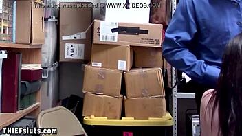 arrogant teen shoplifter eagerly takes cop's big cock