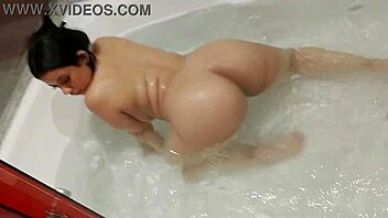 sexy latina teen chilling hot in the bathtub