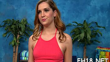 Massage naked, wet pussy oiled for cock blowjob sex