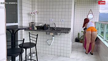 Latina maid's stunning ass drives me wild at home.