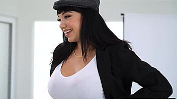 Old and young 18+ lesbians interact after photoshoot