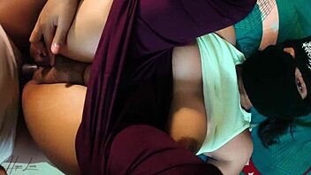 Cheating Asian Wife Fucks Lover In Bed While Husband Works