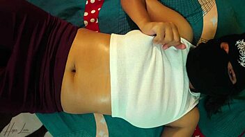 Cheating Asian Wife Fucks Lover In Bed While Husband Works