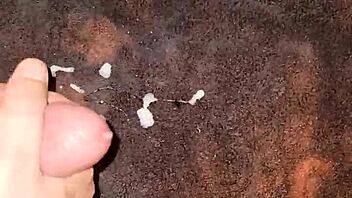 guy strokes monster cock with fleshlight and cums hard