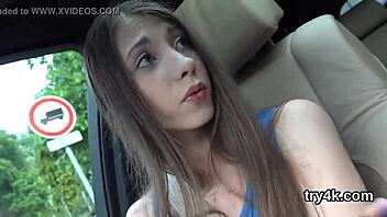 Pretty teen spreads twat for pov fucking after blowjob