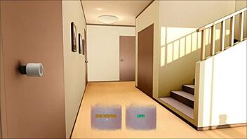 Mostohaanya csábít engem miközben üveget rángat nyári hentai játékban