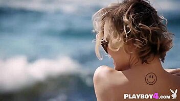 petite blonde milf performs striptease and dances solo outdoors 😍