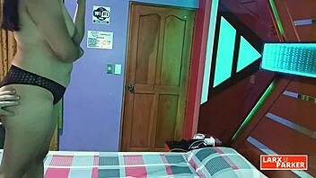 in the casting room, esther de chiclayo bends over, showing her huge ass in doggy style from a new angle.