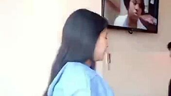 Uniformed latina gives godly blowjob in office