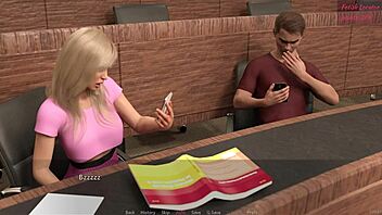 3D porn game with blonde teen getting a cum shower