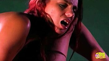 Redhead and Brunette Have KINKY Lesbian Sex with Toy OUTDOOR