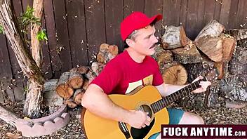 three boys freeusing the hot chick during their camping - fuckanytime