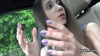 Pretty teen spreads twat for pov fucking after blowjob