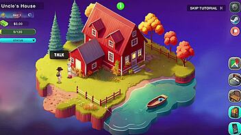 Honeysun gameplay begins with redhead stewardess.