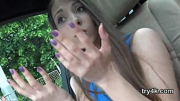 Pretty teen spreads twat for pov fucking after blowjob