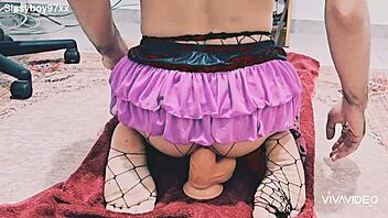 Sissy Takes Anal Dildo Deep in Her Ass