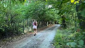 Vip4k enticing encounter in the garden with debtor in leather lingerie