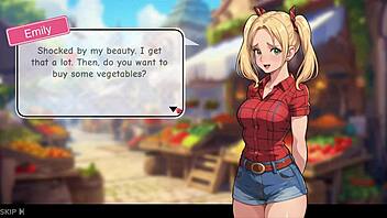 Honeysun gameplay begins with redhead stewardess.