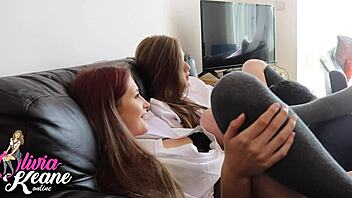 Hey, wanna see two British student girls getting their pussies licked in wild group action?