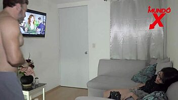 he pounds two latina brunettes hard after the party, cum in mouth and pussy