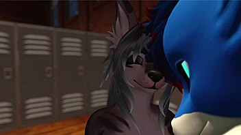 Horny alpha wolf uses slutty girl for oral and cowgirl riding in VRChat gym