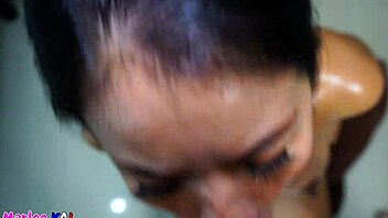 Watch this Asian milf give a sloppy bj and get a facial!