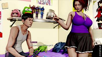 Exploring the inn in this adventure game